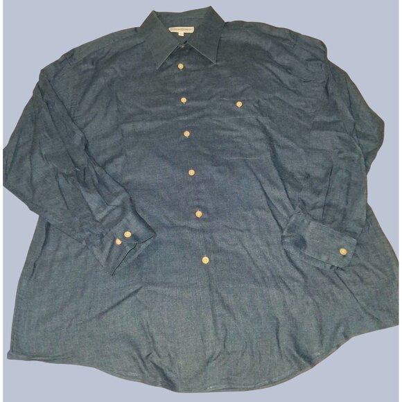 Yves Saint Laurent Mens Dress Button-Down Shirt 17 32/33 XL - Picture 1 of 12